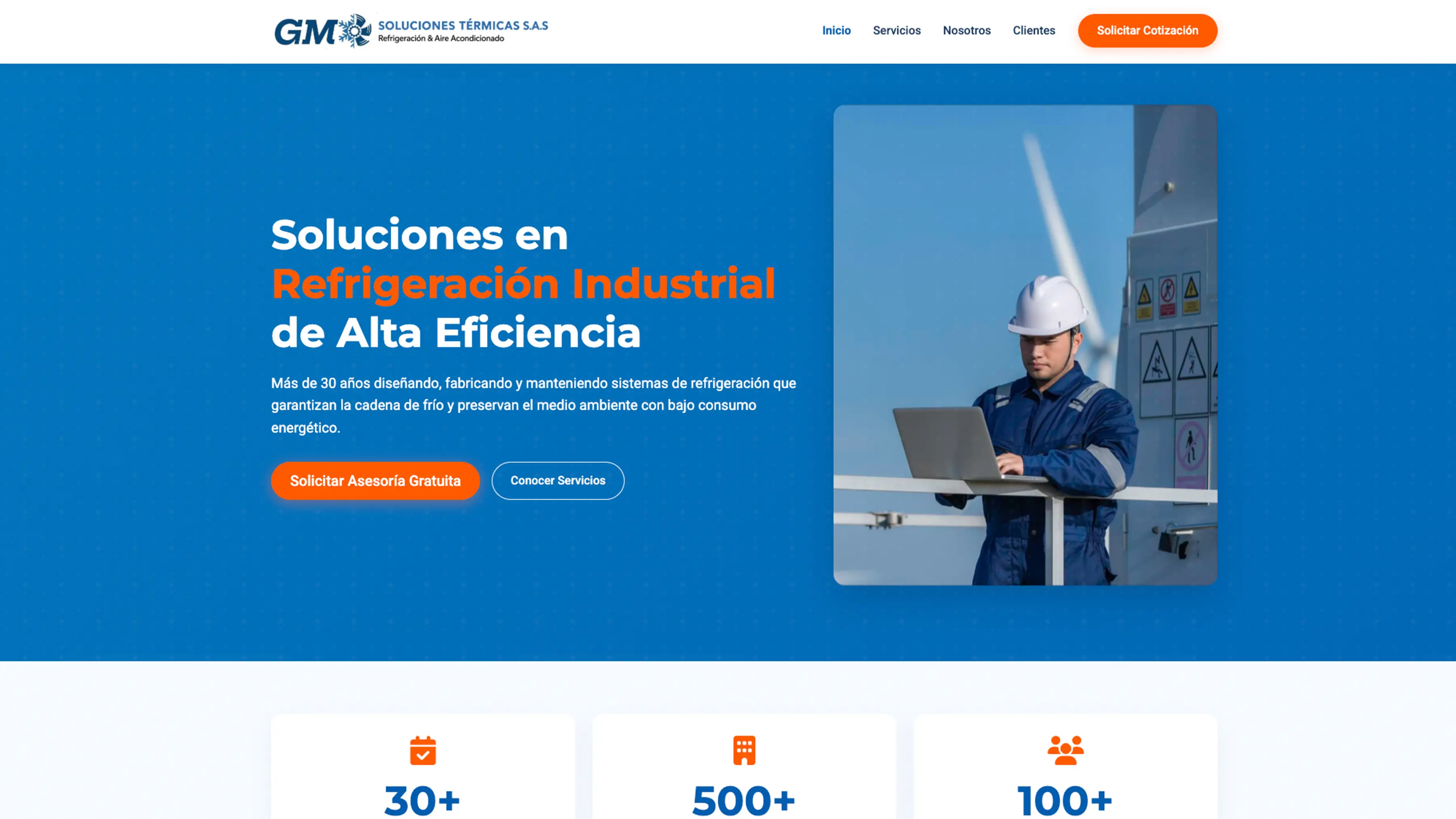 Sitio web Corporativo de Refrigeración Industrial.
